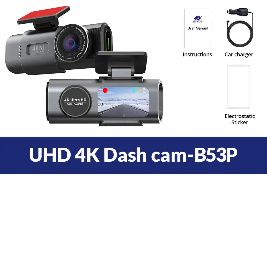 Dash Cam 4K UHD Built-In Wi-Fi Support GPS Ai-TechWorld 