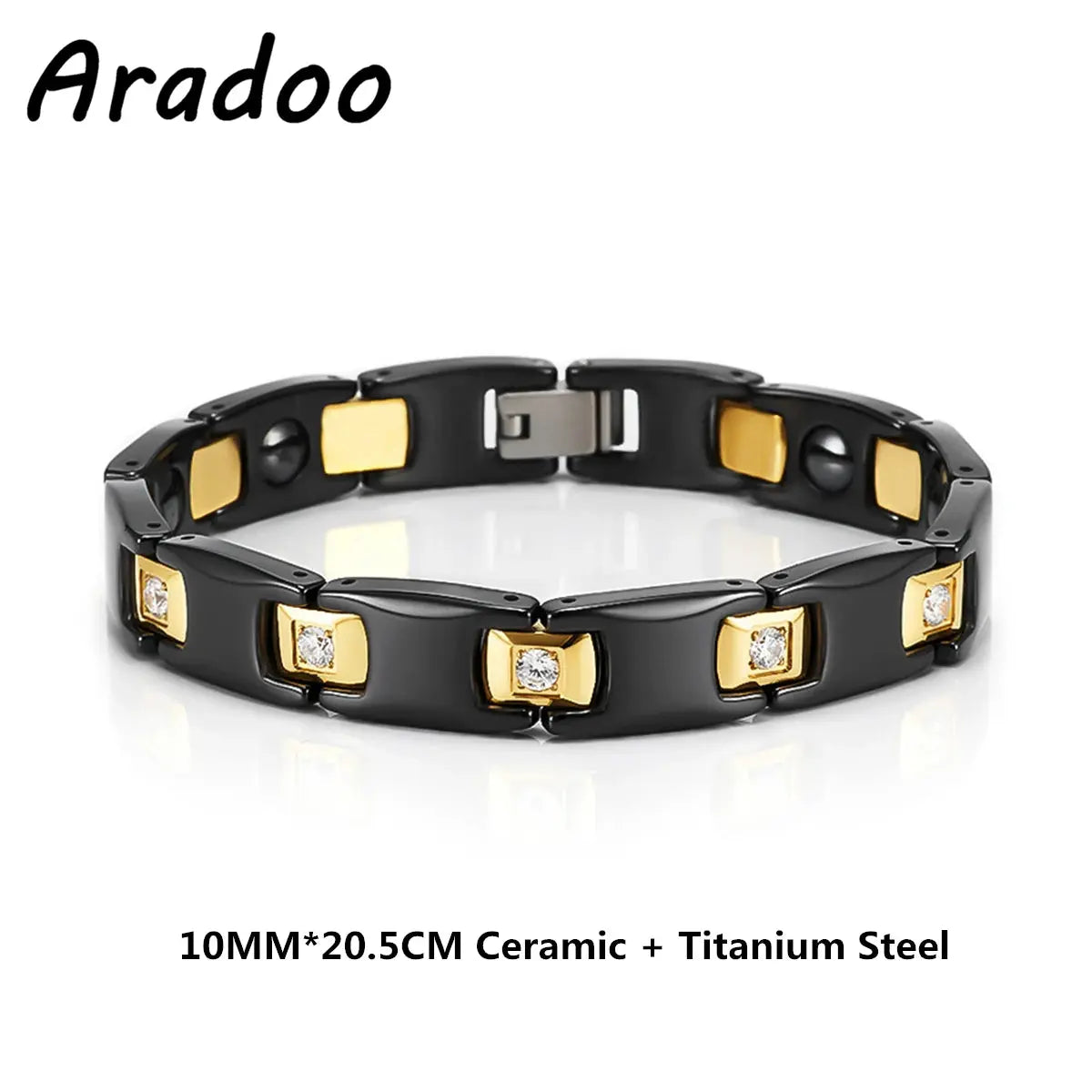 Titanium Steel Ceramic Energy Bracelet Stainless Steel Zirconia Couple Ceramic Bracelet Ai-TechWorld 