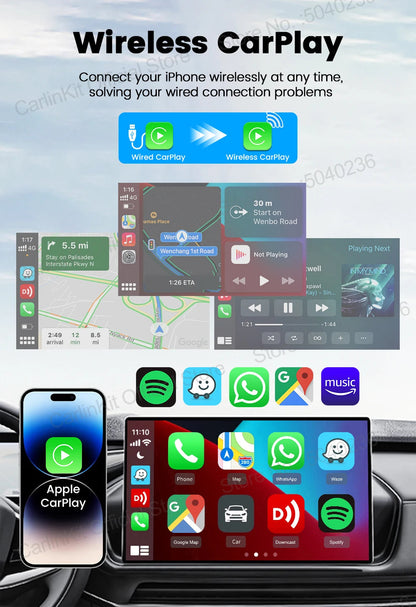 CarlinKit 5.0 Mini Ultra Wireless Adapter Wireless CarPlay Android Auto For OEM Car Plug and Play WiFi Bluetooth Auto Connection Ai-TechWorld 