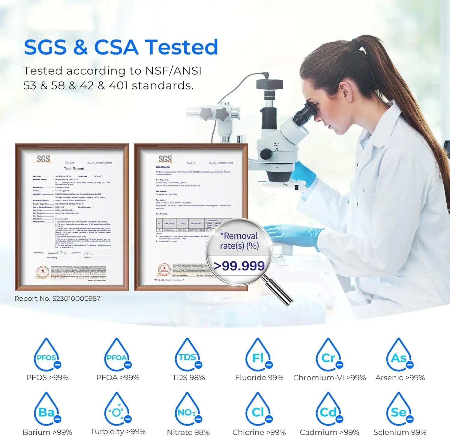 Waterdrop G3P800 Reverse Osmosis System, 800 GPD Fast Flow, NSF/ANSI 42 & 53 & 58 & 372 Certified, 3:1 Pure to Drain Ai-TechWorld 