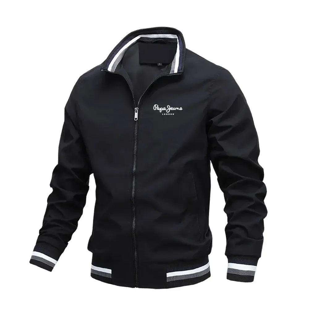 Autumn and Winter Men's Stand Collar Casual Zipper Jacket Outdoor Sports Coat Windbreaker Jacket for Men Waterproof Bomber Ai-TechWorld 