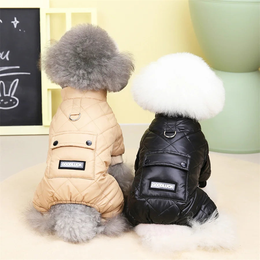 Thicken Warm Dog Jumpsuit Winter Pet Dogs Clothes for Chihuahua Coat Waterproof Hoodie Puppy Overalls Poodle Jacket Pet Apparel Ai-TechWorld 