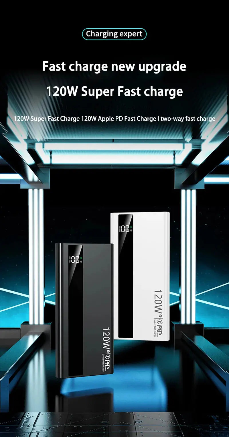 Xiaomi 500000mAh High Capacity PowerBank 120W Super Fast Charging Portable External Battery Powerbank for iphone Huawei Ai-TechWorld 
