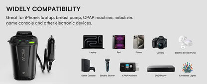 150W Car Power Inverter, 12V D/C To 110V AC Car Plug Adapter Outlet Converter, With 2 AC Outlets, A 18W USB A And Dual 30W PD Ca Ai-TechWorld 