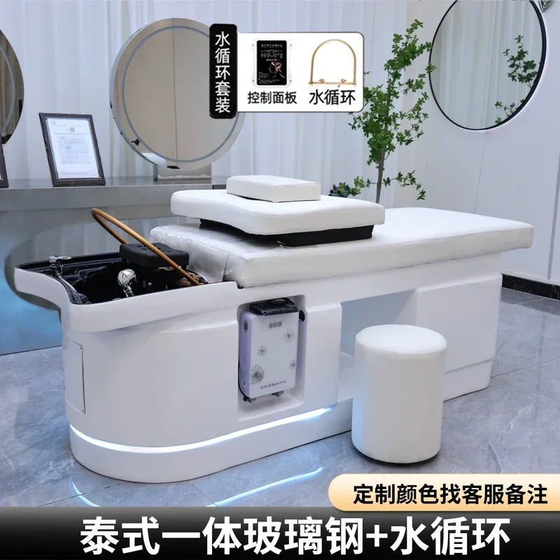 Spa Massage Shampoo Bed for Hair Salon, Commercial Use, Hairdressing Shaving Station, Water Circulation Basin, Beauty Furn, 2025 Ai-TechWorld 