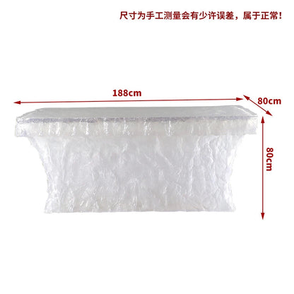 Premium Light Luxury Transparent Resin Hotel Front Desk Restaurant Villa Kitchen Partition Luminous Crystal Glacier Island Table Ai-TechWorld 