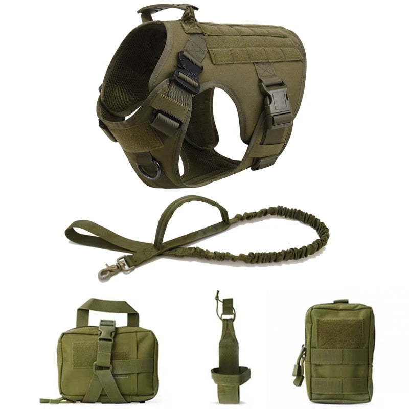 Tactical Military Vest Pet German Shepherd Golden Retriever Tactical  Training Dog Harness and Leash Set For All Breeds Dogs Ai-TechWorld 
