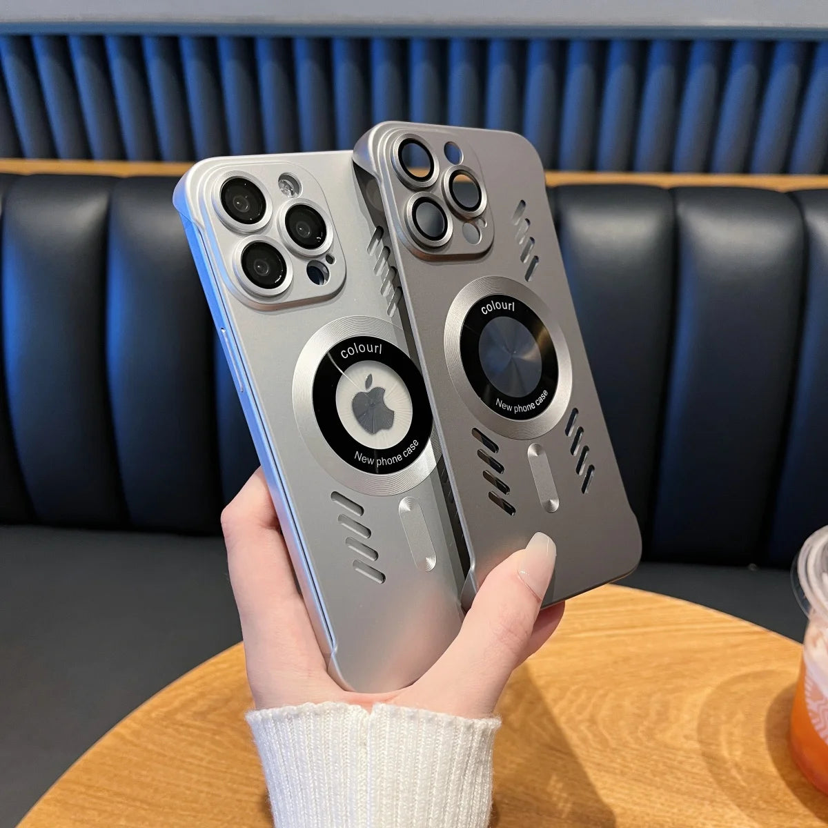 For Magesafe Magnetic Logo Hole Slim Frameless Case For iPhone 16 15 14 13 Pro Max Heat Dissipation Hard PC Lens Protector Cover Ai-TechWorld 