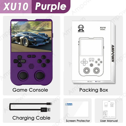Ampown XU10 Handheld Game Console 3.5" IPS Screen 3000mAh Battery Linux System Built-in Retro Games Portable Video Game Console Ai-TechWorld 