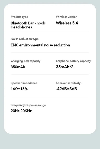 HTC NE27 Wireless Headphones AI Translator Earbuds OWS Sports Bluetooth Earphones Glowing Earhook Customizable Wallpaper Screen Ai-TechWorld 