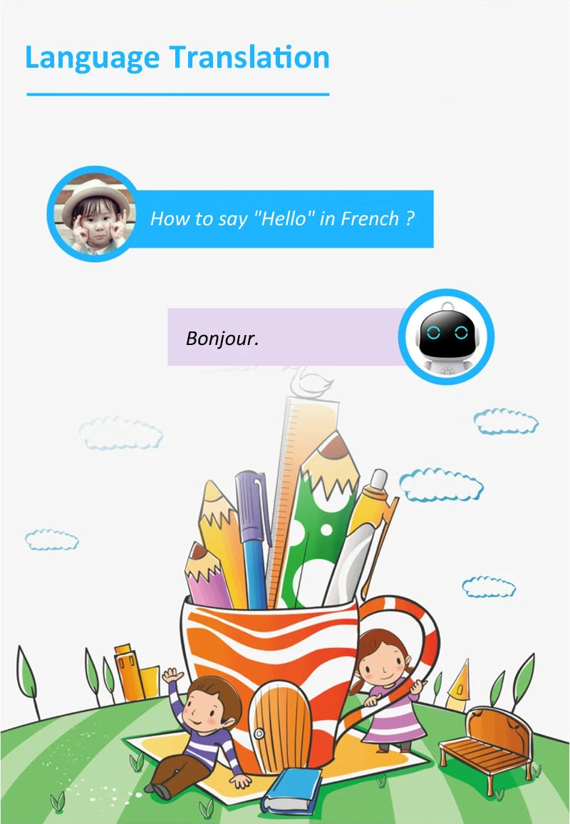 Tuya Smart AI Robot WiFi Early Education Toys for Children Speech Recognition & Voice Interactive Educational Learning Machine Ai-TechWorld 