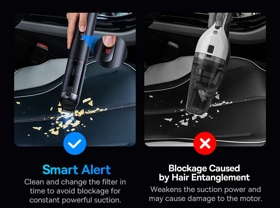 Baseus A5 Air Car Vacuum Cleaner 2-in-1 Powerful Wireless Cleaner Strong Suction Handheld Car Cleaning Portable Home Appliance Ai-TechWorld 