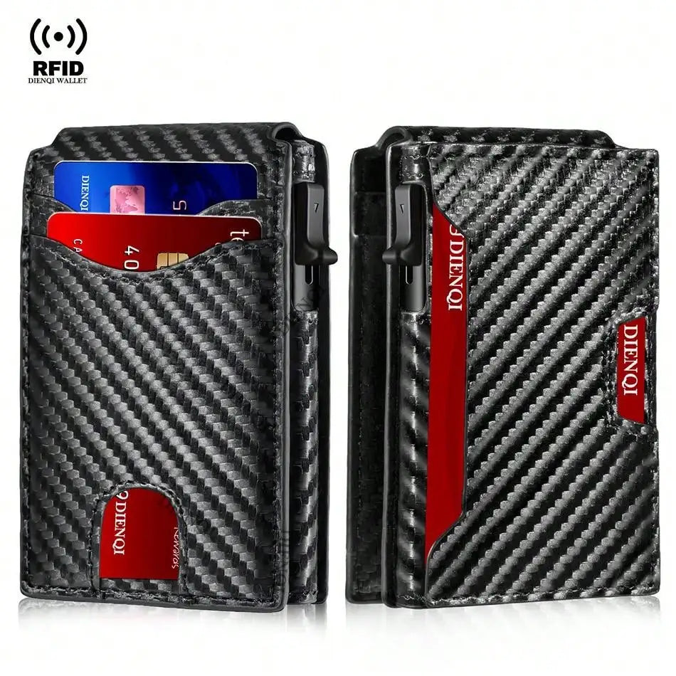 Rfid Credit Card Holder Carbon Fiber Wallets Men Anti Theft Slim Thin Luxury Bank Money Cardholder Case Minimalist Wallet Purse Ai-TechWorld 