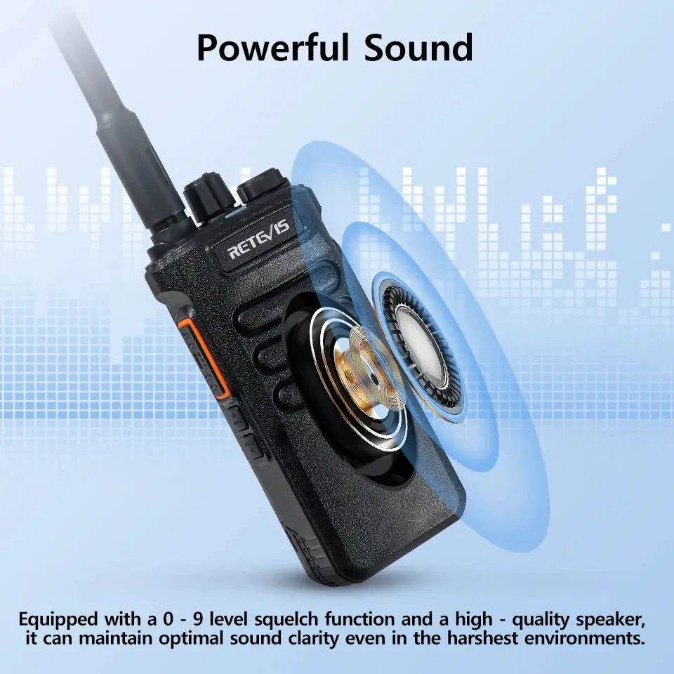 Retevis RT86 10W Walkie Talkie Professional Two Way Radio Long Range Walkie Talkie UHF Communication radio for Outdoor Business Ai-TechWorld 