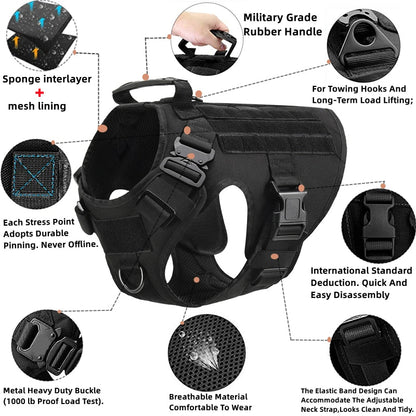 Tactical Military Vest Pet German Shepherd Golden Retriever Tactical  Training Dog Harness and Leash Set For All Breeds Dogs Ai-TechWorld 