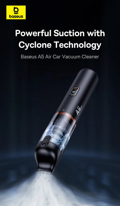 Baseus A5 Air Car Vacuum Cleaner 2-in-1 Powerful Wireless Cleaner Strong Suction Handheld Car Cleaning Portable Home Appliance Ai-TechWorld 
