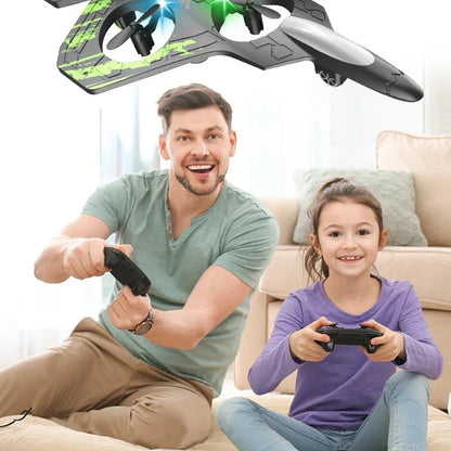 2.4G remote control fighter electric foam glider stunt tumbling UAV hovering helicopter with LED colorful lights aircraft model Ai-TechWorld 