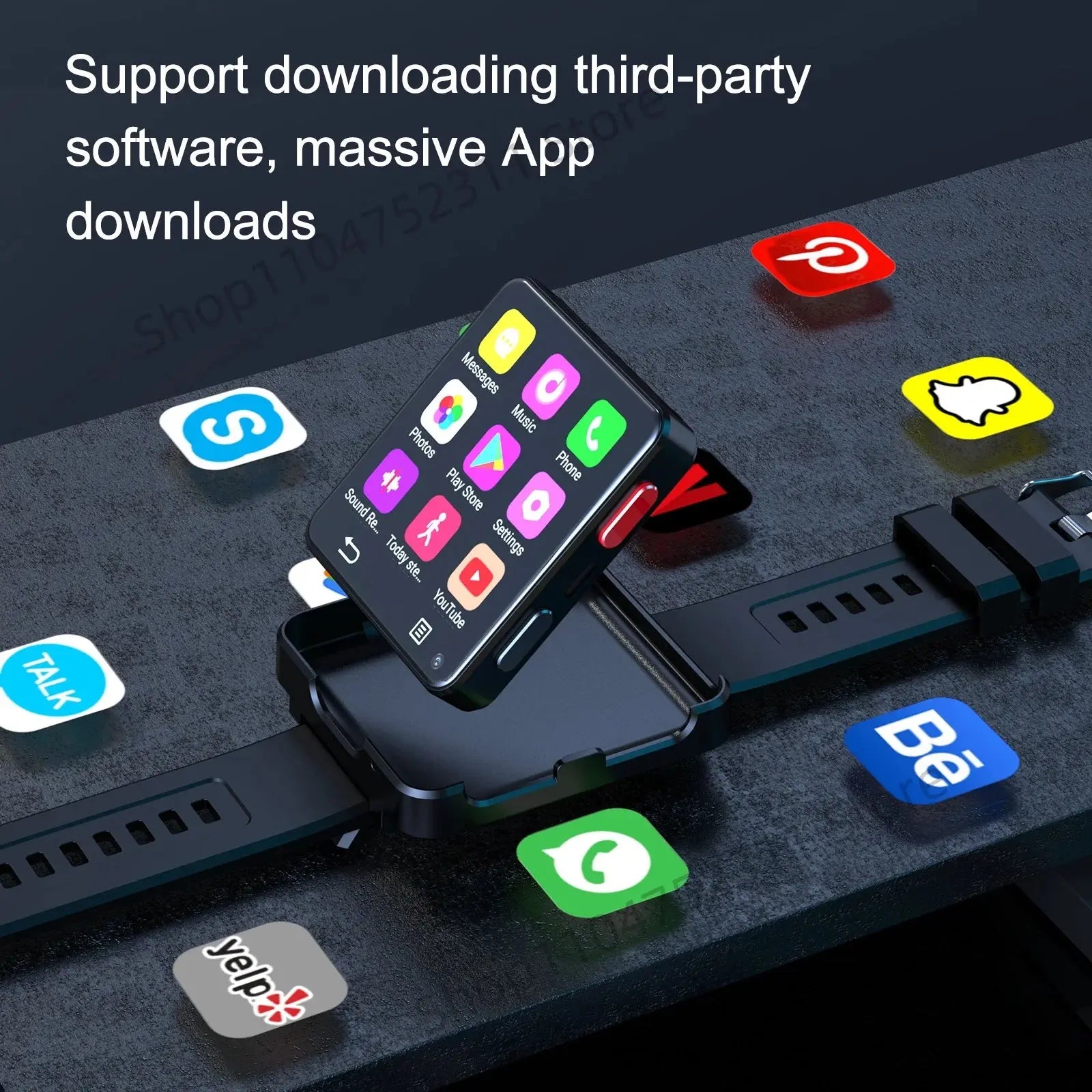 S998 4G Smart Watch Android 11.0 OS Smartwatch 2.64 inch Large Screen 480*480 MTK6739 500W Dual Camera 1200mAH Battery Wifi GPS Ai-TechWorld 