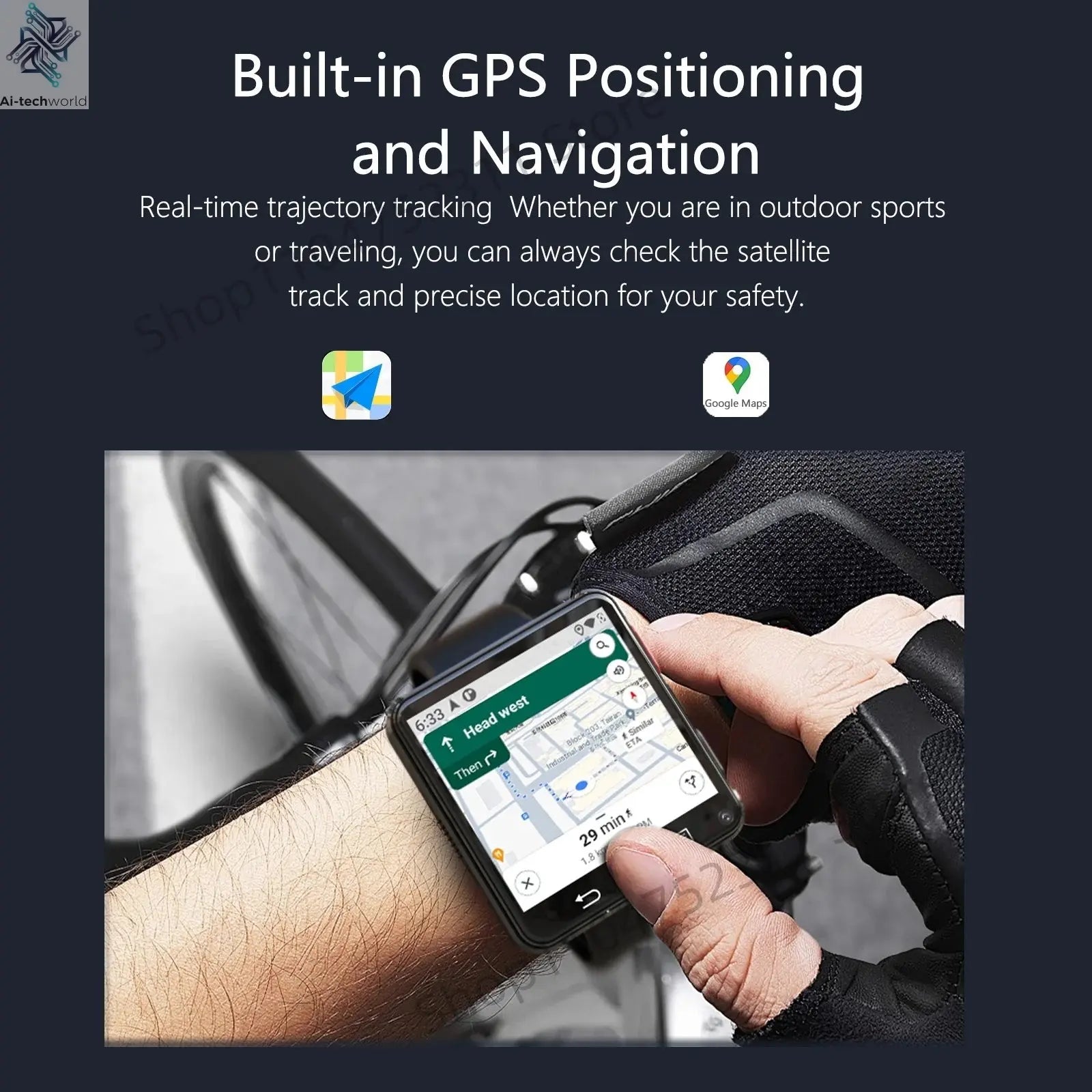 S998 4G Smart Watch Android 11.0 OS Smartwatch 2.64 inch Large Screen 480*480 MTK6739 500W Dual Camera 1200mAH Battery Wifi GPS Ai-TechWorld 