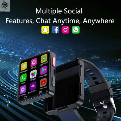 S998 4G Smart Watch Android 11.0 OS Smartwatch 2.64 inch Large Screen 480*480 MTK6739 500W Dual Camera 1200mAH Battery Wifi GPS Ai-TechWorld 