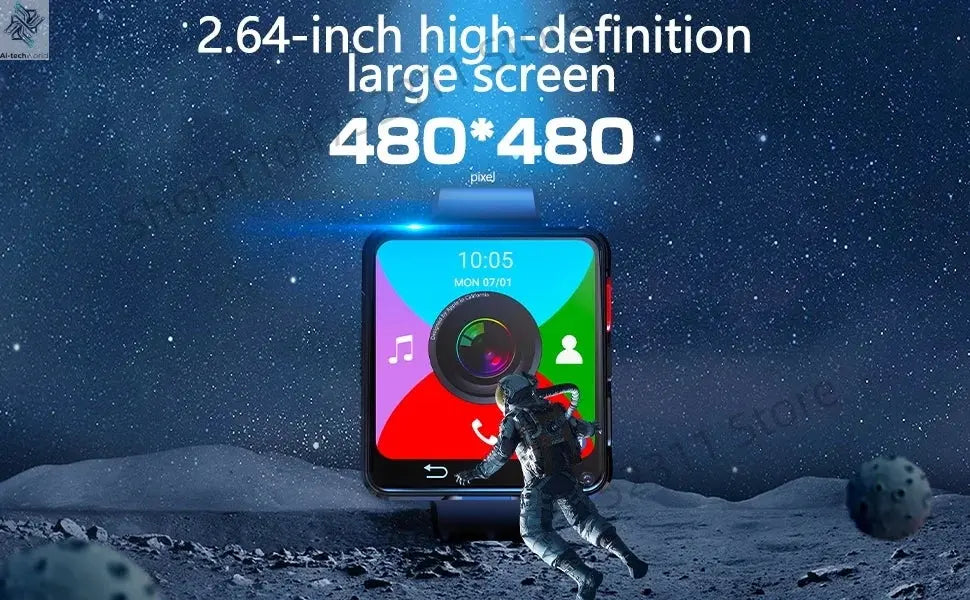 S998 4G Smart Watch Android 11.0 OS Smartwatch 2.64 inch Large Screen 480*480 MTK6739 500W Dual Camera 1200mAH Battery Wifi GPS Ai-TechWorld 