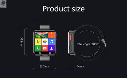 S998 4G Smart Watch Android 11.0 OS Smartwatch 2.64 inch Large Screen 480*480 MTK6739 500W Dual Camera 1200mAH Battery Wifi GPS Ai-TechWorld 