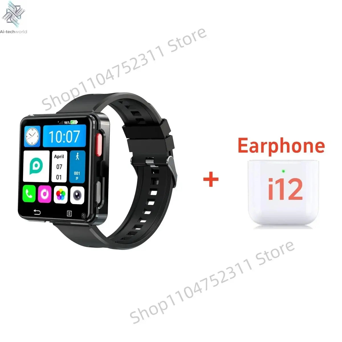 S998 4G Smart Watch Android 11.0 OS Smartwatch 2.64 inch Large Screen 480*480 MTK6739 500W Dual Camera 1200mAH Battery Wifi GPS Ai-TechWorld 