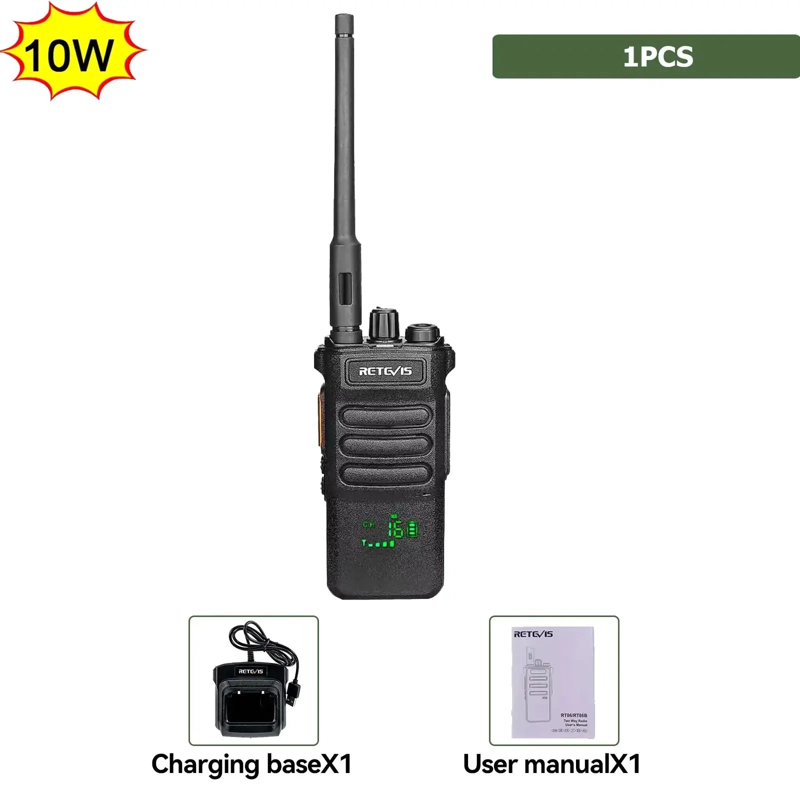 Retevis RT86 10W Walkie Talkie Professional Two Way Radio Long Range Walkie Talkie UHF Communication radio for Outdoor Business Ai-TechWorld 