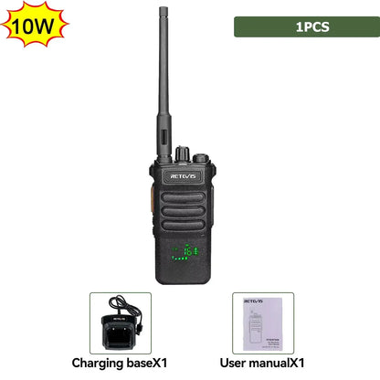 Retevis RT86 10W Walkie Talkie Professional Two Way Radio Long Range Walkie Talkie UHF Communication radio for Outdoor Business Ai-TechWorld 