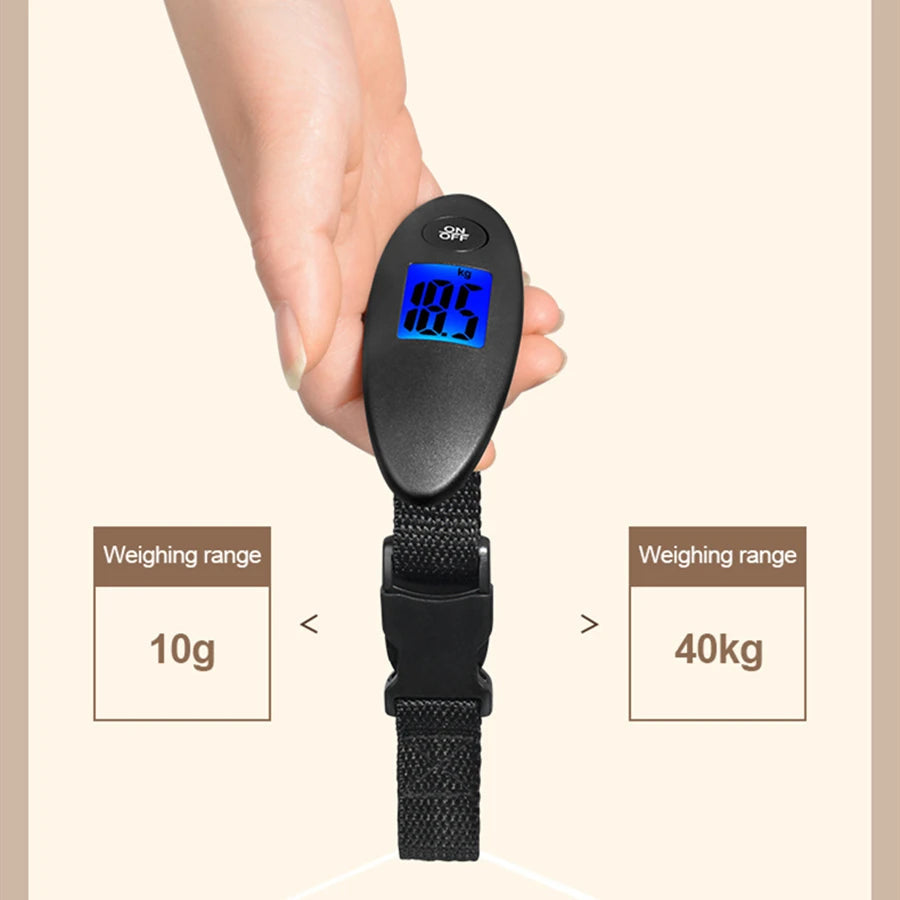 40kg/100g Portable Luggage Scale High Precision Travel Digital Hanging Scales With Webbing belt LCD Digital Electronic Luggage Ai-TechWorld 