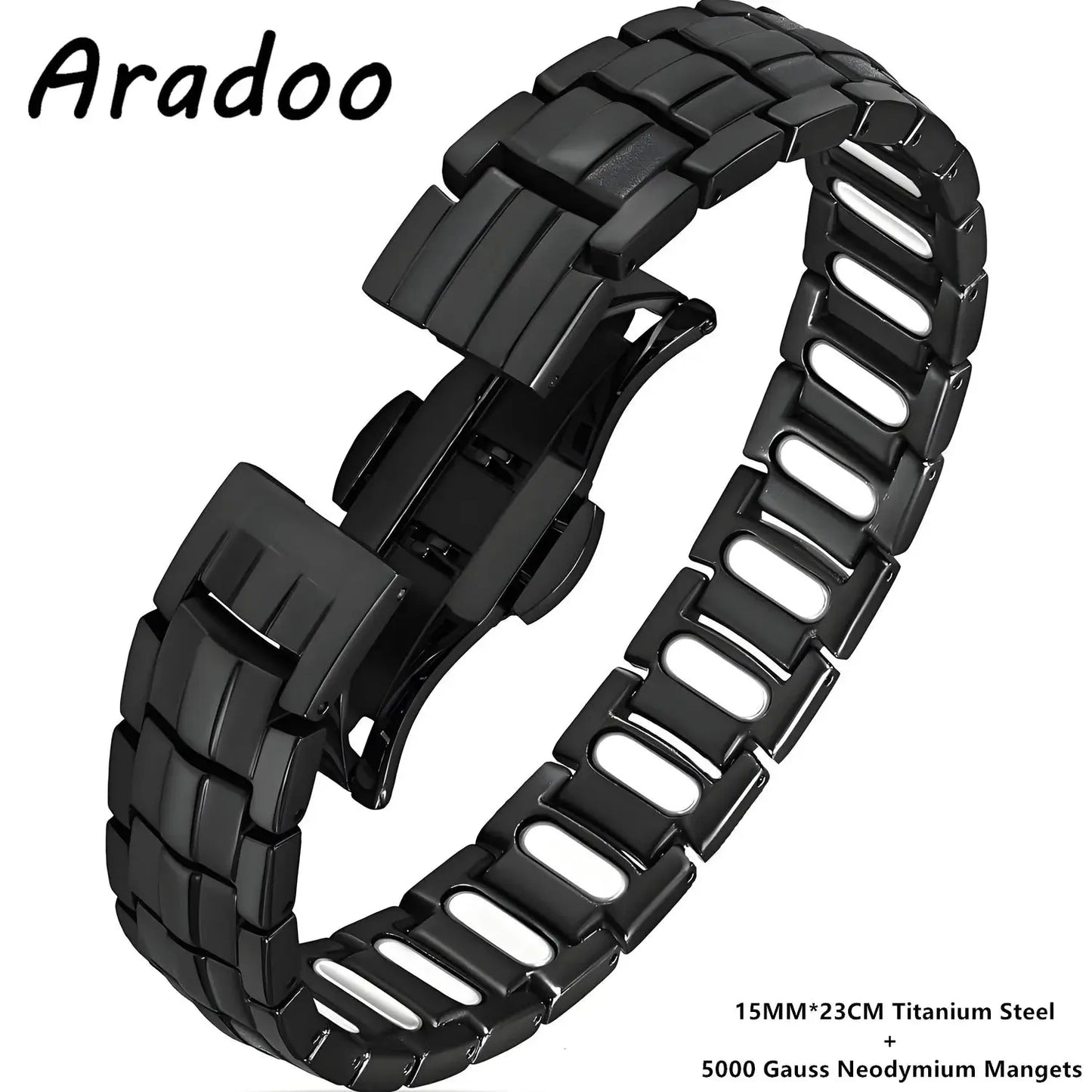 ARADOO Premium Copper Bracelet for Men with Strength 5000 Gauss Magnets Titanium Steel Wristband Jewelry Gifts Ai-TechWorld 