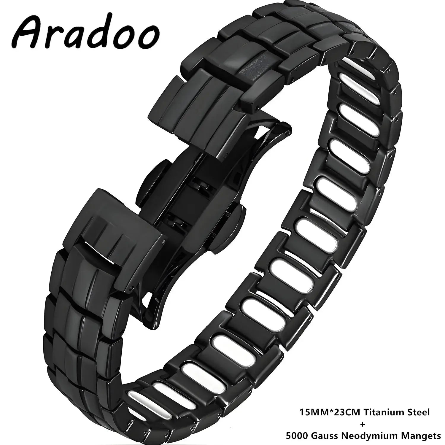 ARADOO Premium Copper Bracelet for Men with Strength 5000 Gauss Magnets Titanium Steel Wristband Jewelry Gifts Ai-TechWorld 