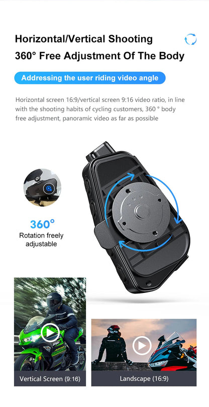 Q28 Motorcycle Helmet Headset Bluetooth Hands Free Call Waterproof Heaphone Wireless 1080P Video Dashcam TF Card as gift Ai-TechWorld 