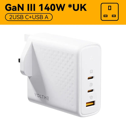 VOLTME GaN Charger 140W USB Type C PD3.1 Fast Charge For Macbook pro 16″ Quick Charge 5.0 Phone Charger For iPhone 15 Pro Max Ai-TechWorld 
