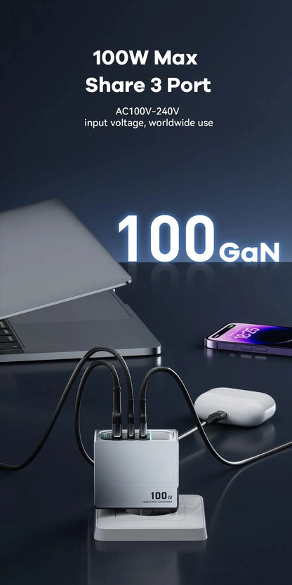 ASOMETECH 100W GaN Charger QC4.0 PD 67W 65W PPS Display Ai-TechWorld 