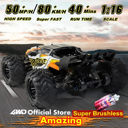4WD Remote Control Car Off Road 4x4 RC High Speed Buggy Truck Super Brushless 50 or 80KM/H Fast Drift Racing Toy Kids Adults Ai-TechWorld 