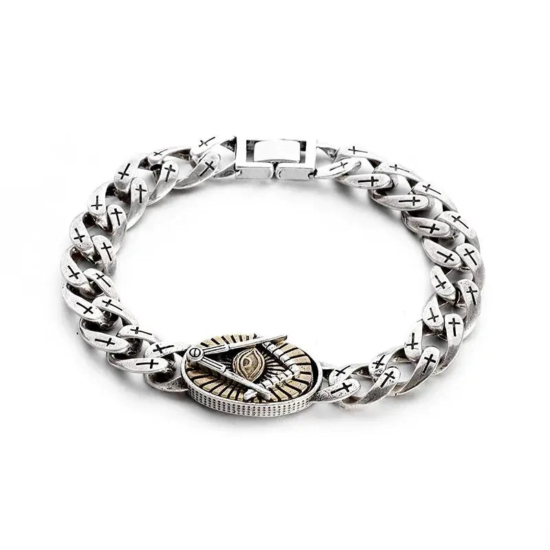 Men's Classic God's All Seeing Eye Masonic Symbol Bracelet Fashion Braided Cross Bracelet Religious Prayer Amulet Jewelry Ai-TechWorld 