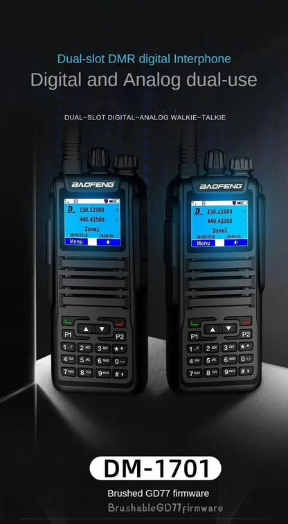 Baofeng 1701 Upgrade DM-1702 Openg GD77 GPS Dual Mode Analog And Digital Walkie Talkie Tier 1+2 Dual Time Slot VHF 136-174 UHF 4 Ai-TechWorld 