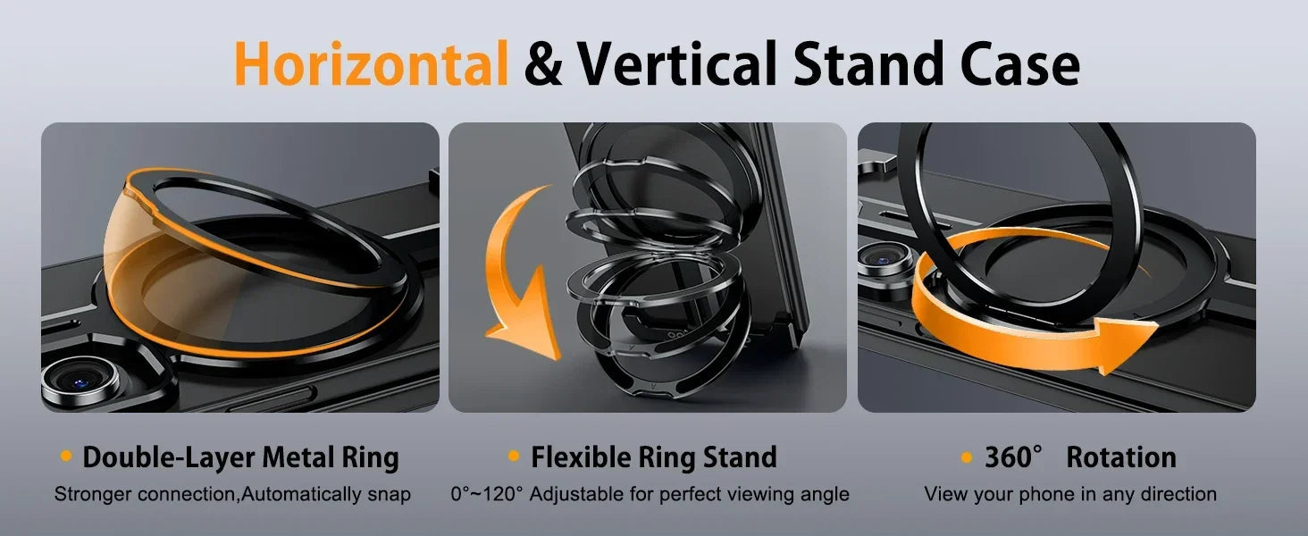 Eary for Samsung Galaxy Z Fold 6 5 Case with Magnetic Stand Magsafe Protective Cover Metals Frameless Bumper Wireless Charging Ai-TechWorld 