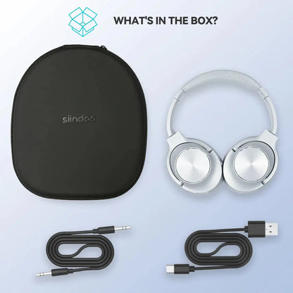 Siindoo JH-ANC805B Active Noise Cancelling Wireless Headphones Over Ear with Mic BT 5.3 HiFi Stereo Headset Deep Bass for PC TV Ai-TechWorld 