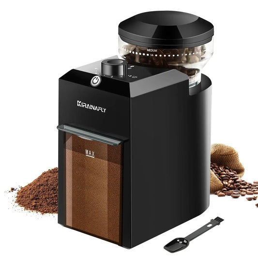 Automatic Burr Mill Coffee Grinder Electric Coffee Bean Grinding With 28 Adjustable Gears for Espresso French Press Drip Coffee Ai-TechWorld 
