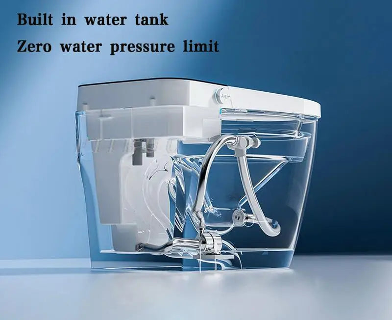 Luxury Smart Toilet Built In Water Tank Toilet Heated Seat Elongated Toilet Blackout Food flush Night Light Built-in Bidet Seat Ai-TechWorld 