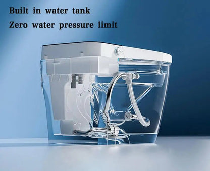 Luxury Smart Toilet Built In Water Tank Toilet Heated Seat Elongated Toilet Blackout Food flush Night Light Built-in Bidet Seat Ai-TechWorld 