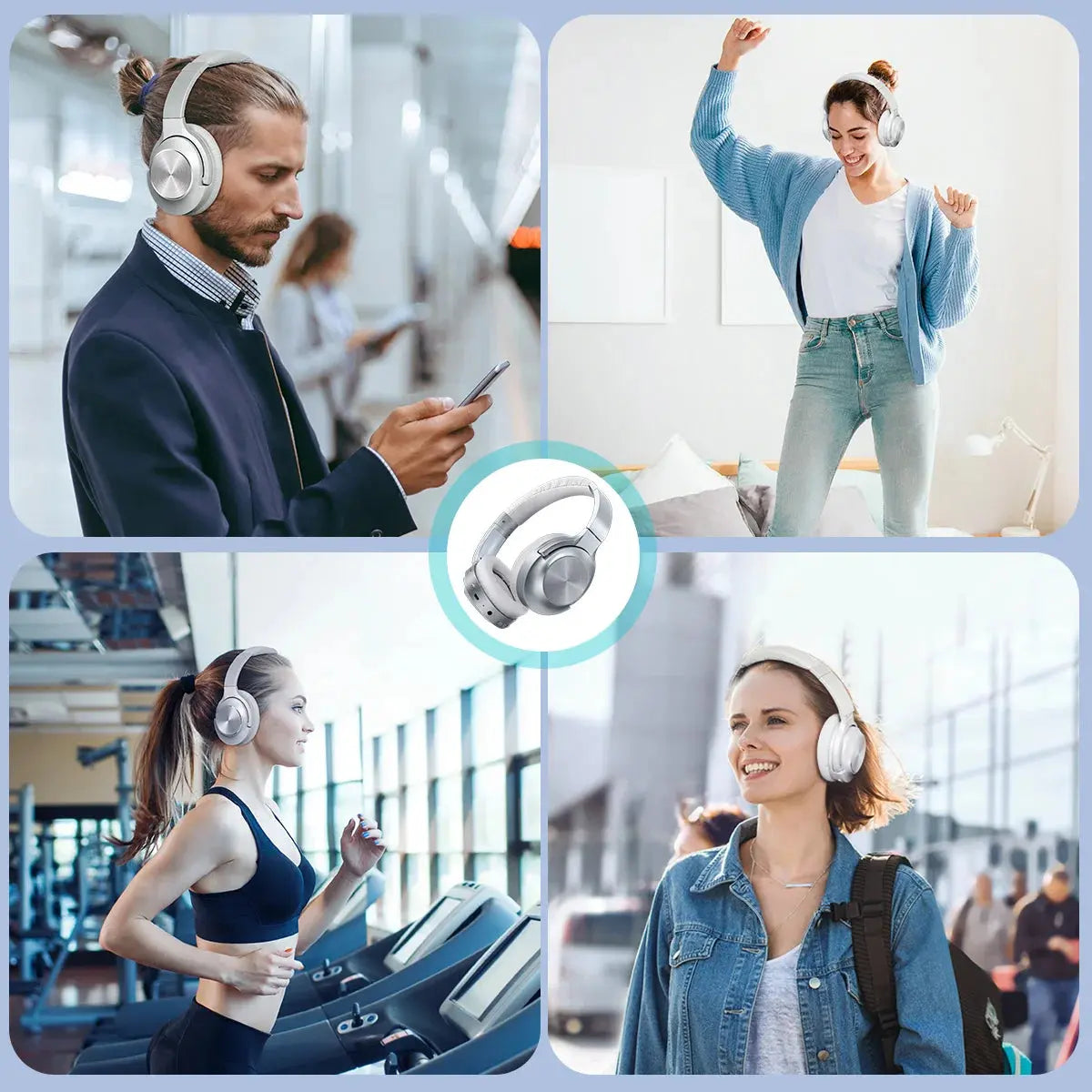 Siindoo JH-ANC805B Active Noise Cancelling Wireless Headphones Over Ear with Mic BT 5.3 HiFi Stereo Headset Deep Bass for PC TV Ai-TechWorld 