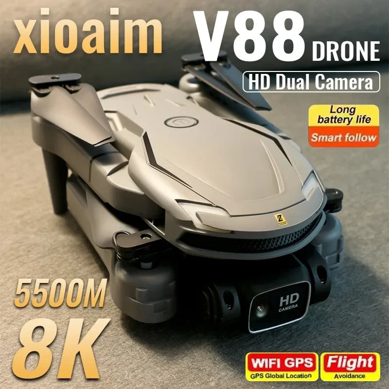 For Xiaomi V88 Drone 8K 5G GPS Professional HD Aerial Photography Remote Control Aircraft HD Dual Camera Quadcopter 4k drone Ai-TechWorld 