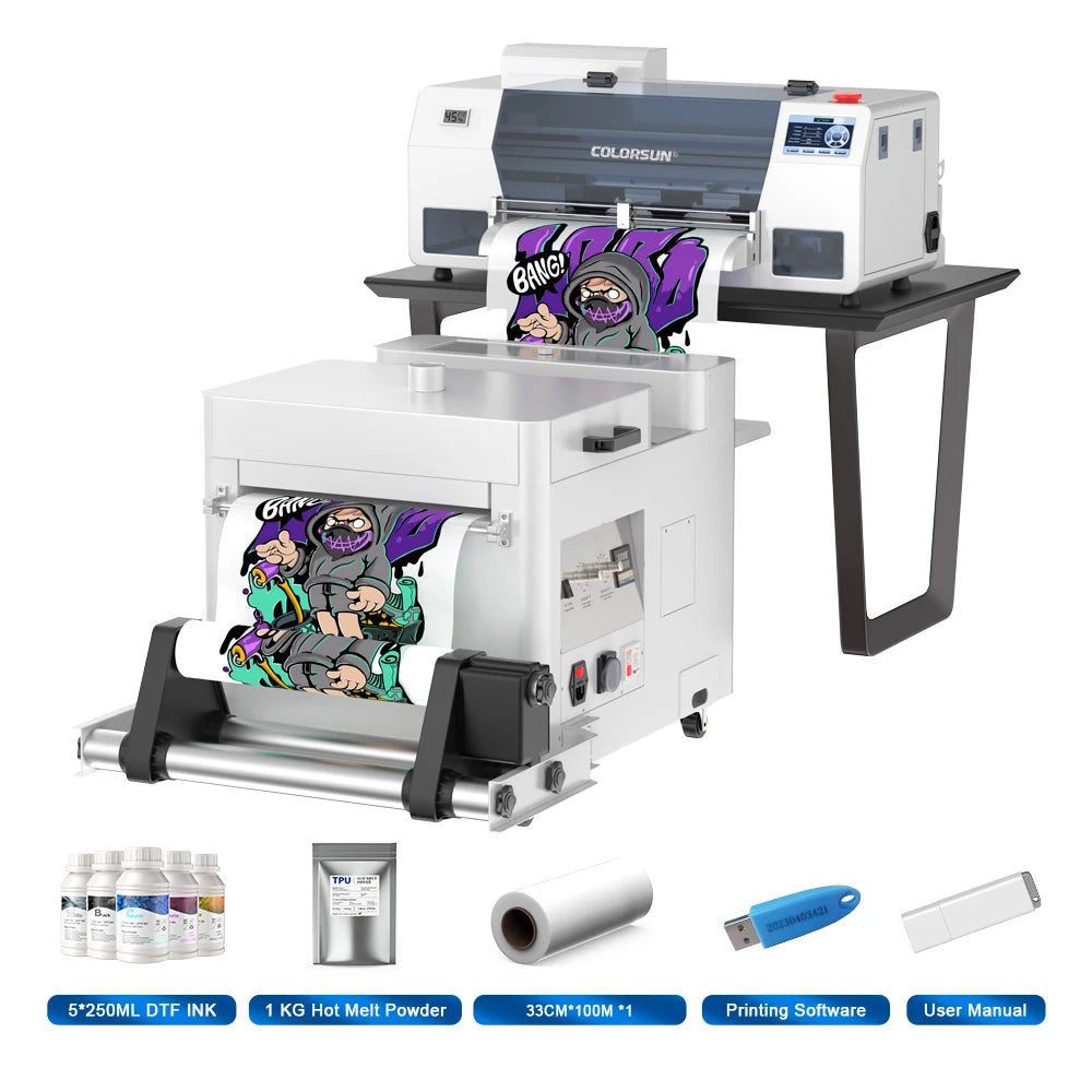 Colorsun A3 DTF Printer XP600 Impresora A3 DTF Printer Directly to FIlm A3 DTF Printing Machine For T-shirt Hoodies Fabric Ai-TechWorld   ai-techworld