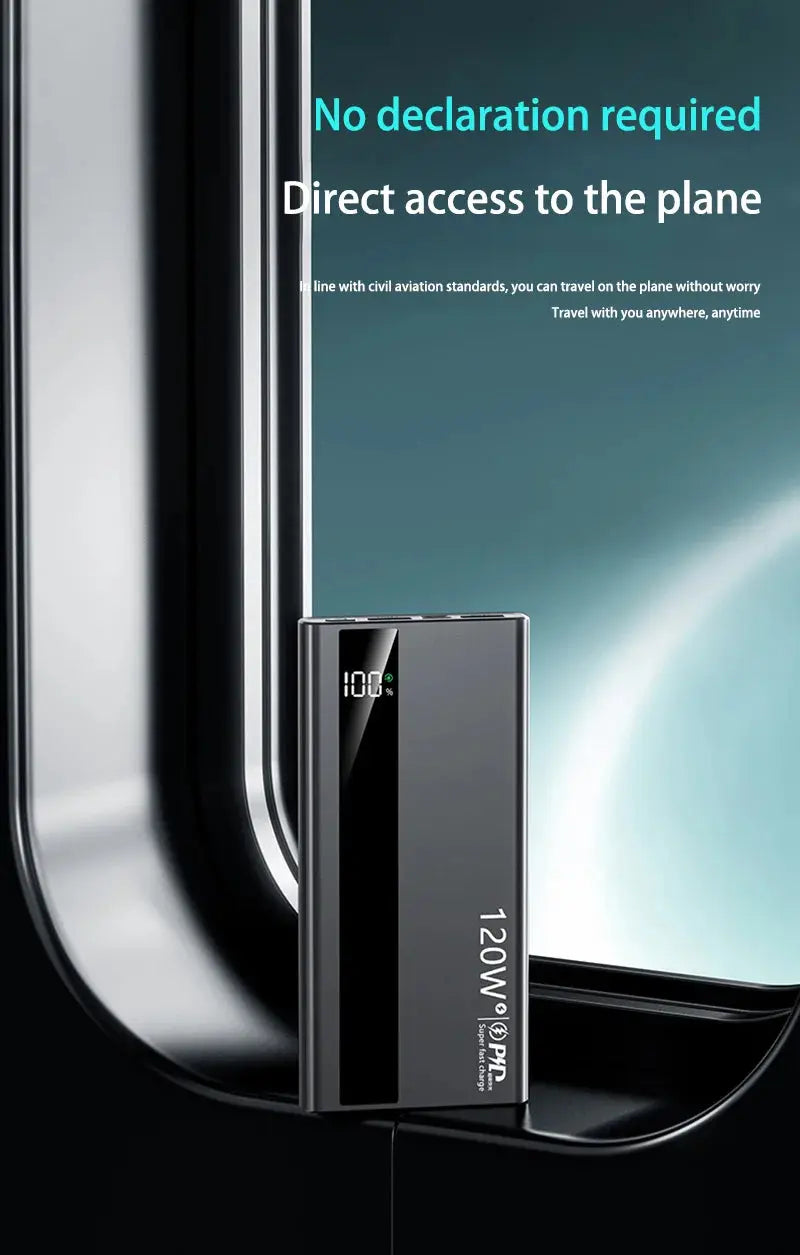Xiaomi 500000mAh High Capacity PowerBank 120W Super Fast Charging Portable External Battery Powerbank for iphone Huawei Ai-TechWorld 
