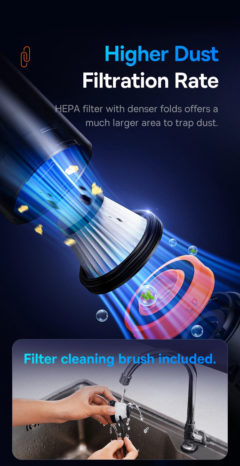 Baseus A5 Air Car Vacuum Cleaner 2-in-1 Powerful Wireless Cleaner Strong Suction Handheld Car Cleaning Portable Home Appliance Ai-TechWorld 