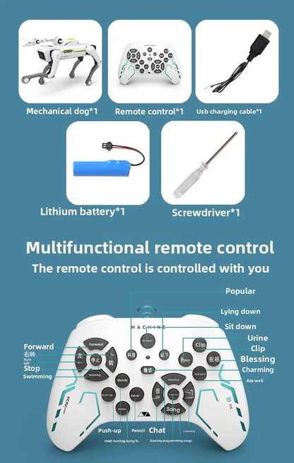 Teeggi Electric RC Intelligent Robot Dog with Clip Multifunction RC Mechanical Dog Educational Toy Bionic Smart Robot Toy Gift Ai-TechWorld 