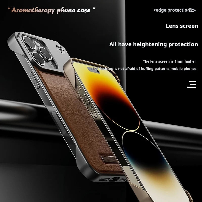 Business Aromatherapy Leather Case for iPhone 17 Air 16 15 14 Plus 13 12 11 Pro Max For Magsafe Magnetic Frameless Armor Cover Ai-TechWorld 